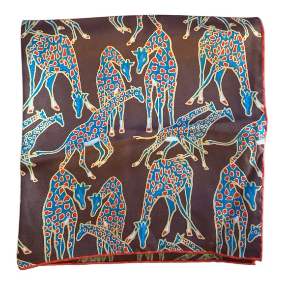 Big Camel Leopard - large giraffe silk scarf – mrsfishkin Seaward & Stern of England Silk Giraffe Print Square